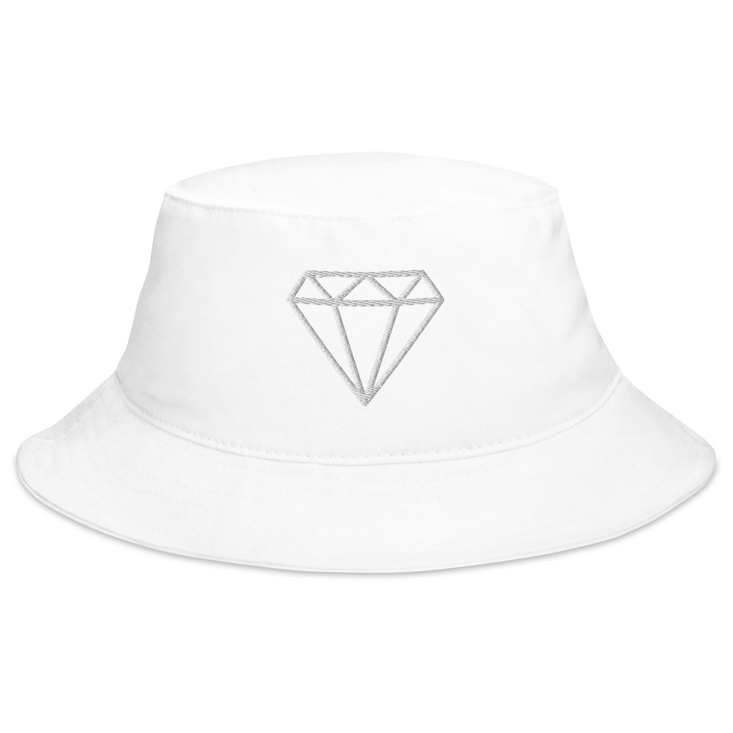 classic white print bucket hats