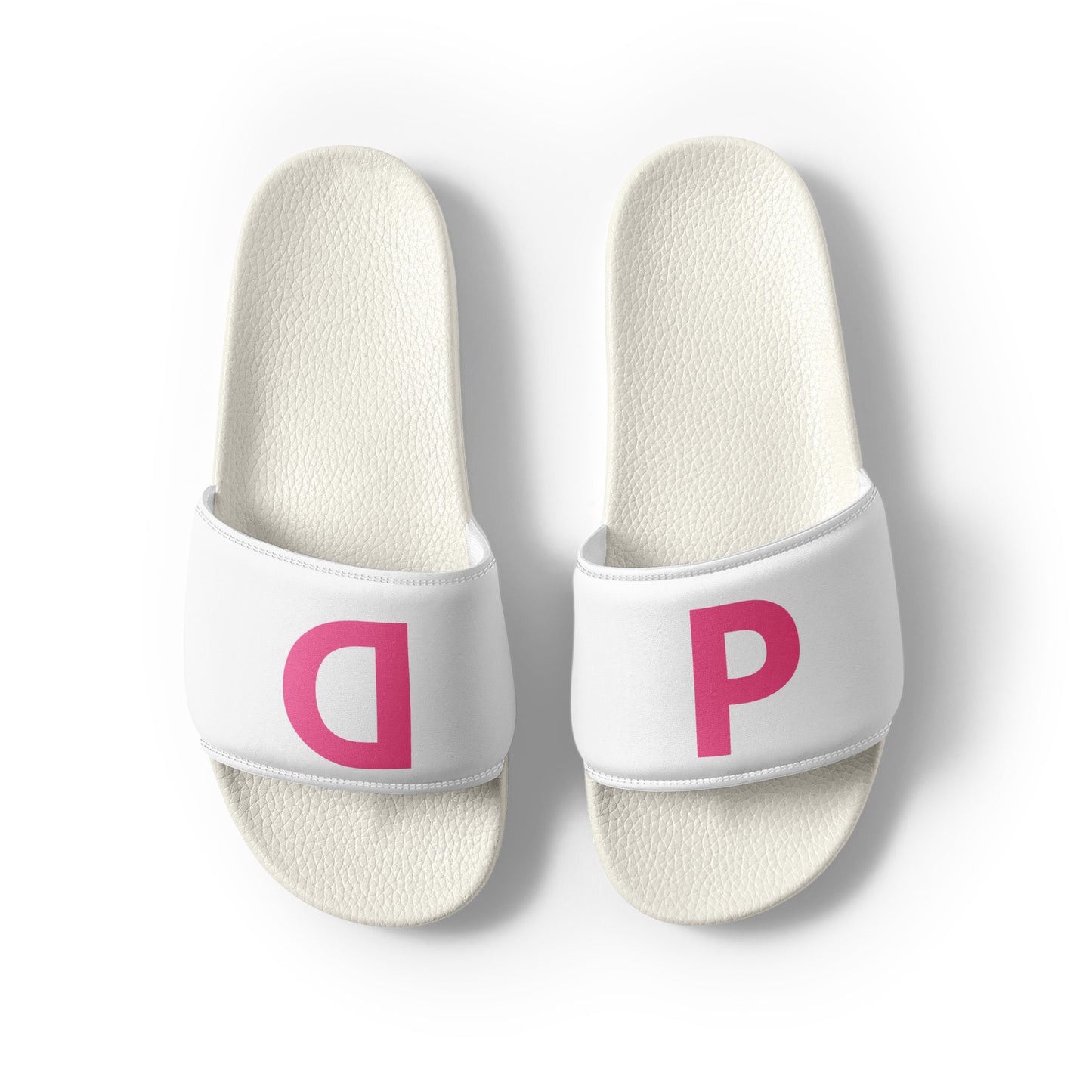 pink print womens slides