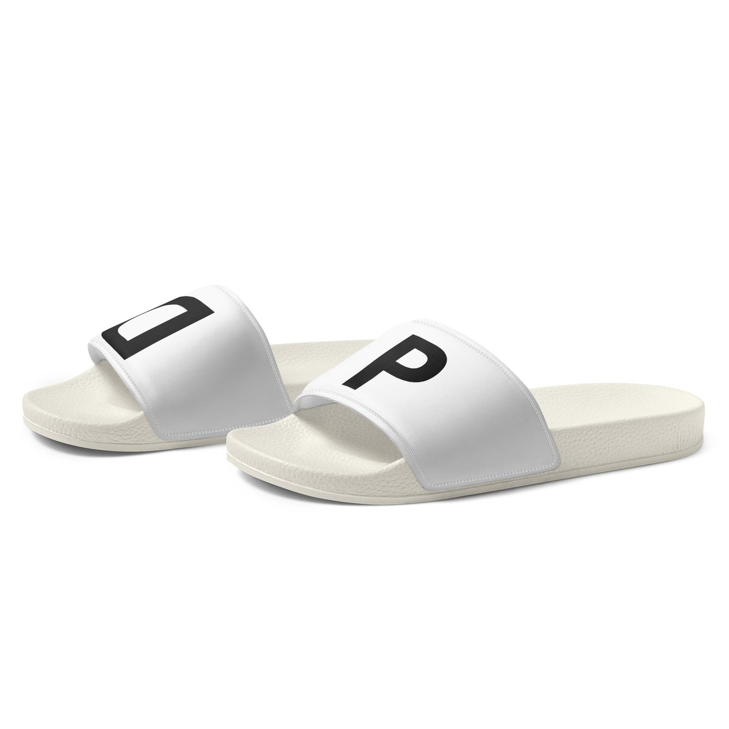 black print womens slides
