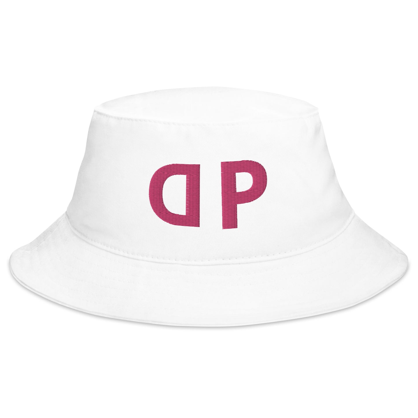 pink initial DP bucket hat