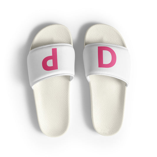 pink print womens slides